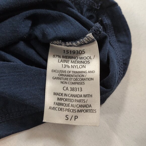 True North Wool Rich Blend 87% Merino Long Sleeve Shirt Navy Blue Men S Small - Picture 10 of 11